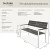 Gartenbank Line 2-Sitzer mit Aluminiumrahmen 128x59x88cm - Produktbild-Vorschau 5