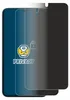 A privacy screen protector for a smartphone is shown, with a graphic overlay indicating privacy and security. Produktbild-Vorschau