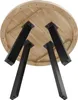 Esstisch rund Akazienholz natur massiv 100 cm schwarz Produktbild-Vorschau 5
