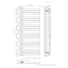 AICA Badheizkörper 1599x600 mm, 1016W, mit Seitenanschluss, Produktbild-Vorschau 2