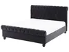 BELIANI Bett Schwarz 140 x 200 cm Samtstoff Stilvolle Produktbild-Vorschau 1