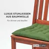 HOMESCAPES 6er Set Stuhlkissen 40x40 cm olivgrün – Produktbild-Vorschau 2