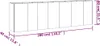 A line drawing of a long, rectangular planter box divided into eight sections, with dimensions indicated. Náhľad obrázku produktu