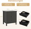Diagram showing the dimensions and load capacity of a nightstand. Anteprima dell’immagine prodotto