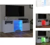 Collage of a white TV cabinet with LED lights, showing different color options. Anteprima dell’immagine prodotto
