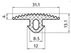 Abdeckprofil Kunststoff NBR I-Typ Nut 8 ca. 1000 mm Produktbild-Vorschau 2