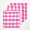 HOMESCAPES Pink karierte Stoffservietten aus Baumwolle im Produktbild-Vorschau 1