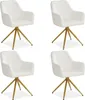 Homestyle4u Polsterstuhl drehbar 4er Set Stühle Bouclé Produktbild-Vorschau 1