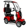 A red mobility scooter with a roof and windshield, shown from a three-quarter front angle against a white background. Produktbild-Vorschau