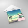 Bilder auf glas - Auto Surfbrett Strand Ozean - 30x30cm - Produktbild-Vorschau 2
