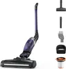 A cordless vacuum cleaner and its accessories are displayed against a white background. Produktbild-Vorschau