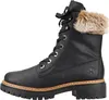 A black lace-up boot with fur trim. Anteprima dell’immagine prodotto