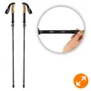 Two trekking poles are shown, with a close-up inset demonstrating their adjustable length. Náhled obrázku produktu