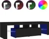 vidaXL TV-Schrank mit LED-Beleuchtung Schwarz 140x36,5x40 Produktbild-Vorschau 1