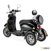 A black Veleco ZT63 electric scooter with three wheels is shown from a rear-three-quarter angle against a white background. Produktbild-Vorschau