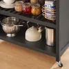 Relaxdays, kuchynský vozík, pracovná doska, 2 zásuvky, 2 Náhľad obrázku produktu 7