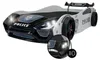 Autobett V2 POLICE Kinderbett 90x200 Schwarz/Weiß mit Produktbild-Vorschau 1