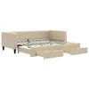vidaXL Rozkládací denní postel se zásuvkami krémová 90x200 Náhled obrázku produktu 1