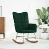 A dark green velvet rocking chair in a minimalist room setting. Náhľad obrázku produktu