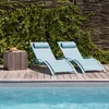 2erSet Sonnenliegen GALAPAGOS aus hellblauem Textilene - Produktbild-Vorschau 2