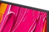 A close-up of a television screen displaying abstract colorful paint strokes. Produktbild-Vorschau