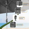 Close-up views of an umbrella's features against a beach background. Podgląd zdjęcia produktu