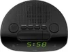 A black JVC alarm clock radio with a digital display showing 5:58. Voir les images du produit