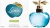 A product shot of Nina Ricci Luna Eau de Toilette and its packaging. Voir les images du produit