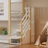 A children's bunk bed with stairs and storage, next to a teepee tent in a bedroom. Anteprima dell’immagine prodotto