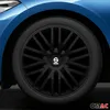 A close-up of a black car wheel with a blue car fender visible. Produktbild-Vorschau