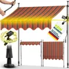 tillvex Klemmmarkise 300 cm Orange/Anthrazit mit Solar LED Produktbild-Vorschau 1