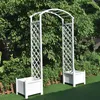 Arc de roses blanc avec bacs à fleurs treillis treillis Voir les images du produit 4
