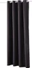 Four black curtains hanging from a white rod. Produktbild-Vorschau