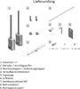An instruction diagram showing parts of a wardrobe lift and their assembly. Produktbild-Vorschau