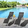 Outsunny 3-tlg. Gartenliege mit Tisch Gartensitzgruppe Mesh Produktbild-Vorschau 2