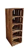 A tall, narrow wooden shelving unit made of stacked crates, displaying five open shelves. Produktbild-Vorschau