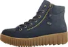 A single blue Rieker women's boot is shown against a white background. Voir les images du produit