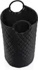 A black quilted laundry basket with round handles. Produktbild-Vorschau