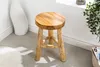 Massivholz Hocker BALI 45cm rund Teak Beistelltisch Produktbild-Vorschau 2