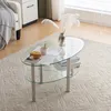 FCH Couchtisch Oval aus Glas, Rahmen aus Stahl, Produktbild-Vorschau 7