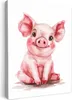 Leinwand Bilder 30x40 cm - Kinder Tiere - Schwein, Bilder, Produktbild-Vorschau 1