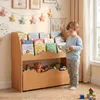 COSTWAY Kinderregal mit 2 Boxen auf Rollen, Bücherregal Produktbild-Vorschau 8