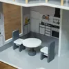 Holzpuppenhaus 3-stöckig mit 13 Möbeln, Spielhaus für Produktbild-Vorschau 9