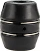 A close-up studio shot of a black Schlauchgewicht (hose weight) with silver bands. Produktbild-Vorschau