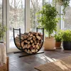 YARDIN Houtopslag, U-vormig, zwart, stalen houtopslag met Productafbeelding-voorbeeld 1
