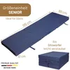 A folded and unfolded mattress shown with dimensions and descriptive text. Produktbild-Vorschau