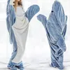 Haaienhuid-hoodie-deken met mouwen – fleece, zacht, voor Productafbeelding-voorbeeld 2