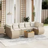 Modulares Garten-Sofa-Set 8-tlg., Poly Rattan Beige, Produktbild-Vorschau 2