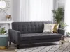 BELIANI 3-Sitzer Sofa Dunkelgrau Stoffbezug Gesteppt mit Produktbild-Vorschau 2