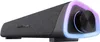 A product shot of a black soundbar with RGB lighting. Voir les images du produit